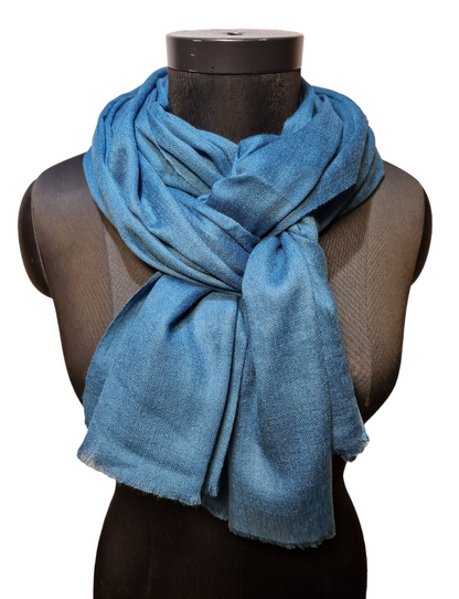 "Blekk-blått" cashmere skjerf (07)