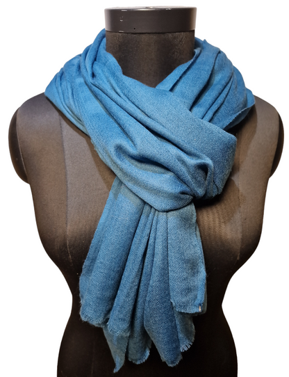 "Blekk-blått" cashmere skjerf (07)