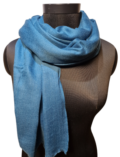 "Blekk-blått" cashmere skjerf (07)