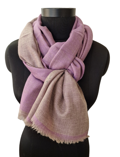 Lavendel og sølvgrått pashmina sjal (5)