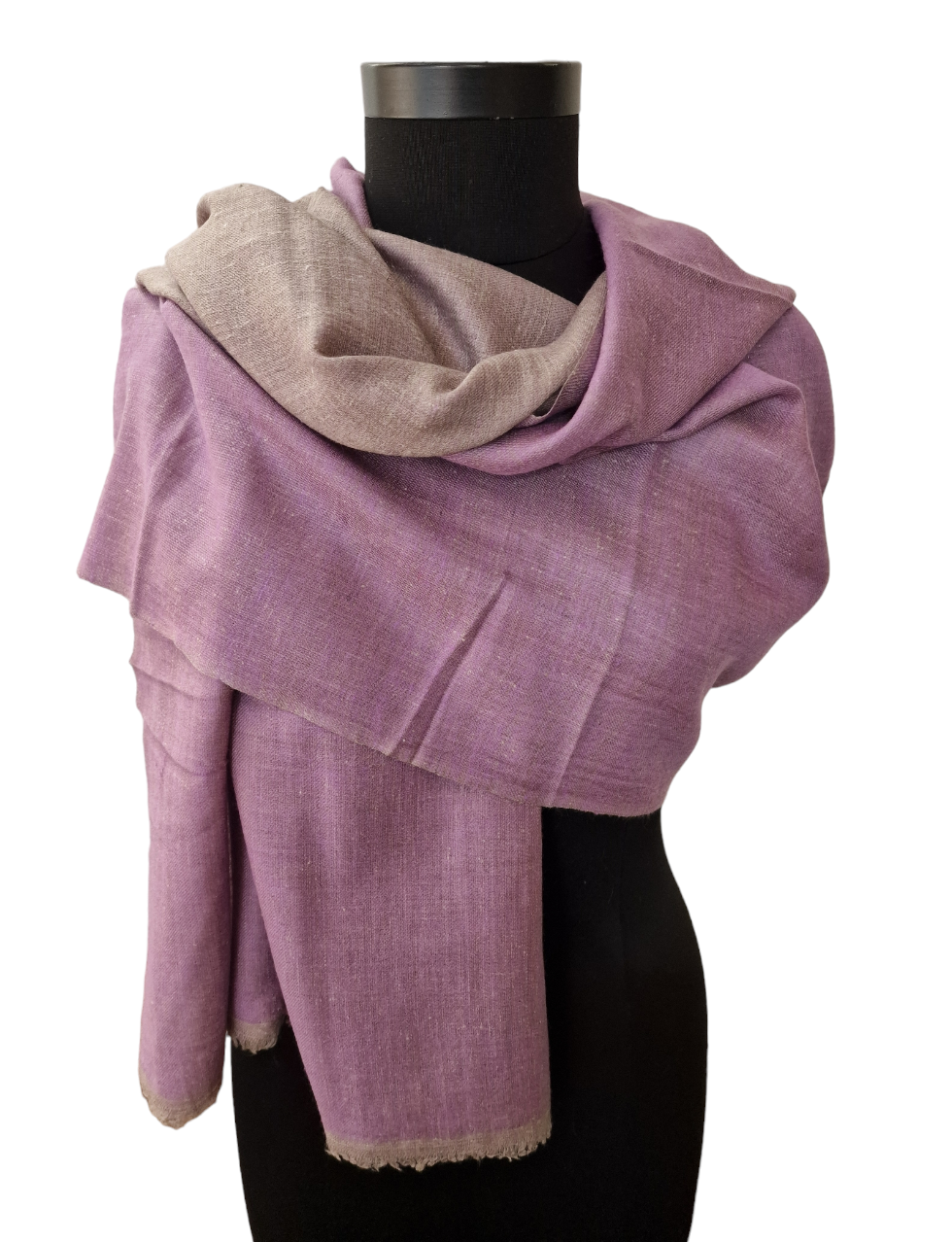 Lavendel og sølvgrått pashmina sjal (5)
