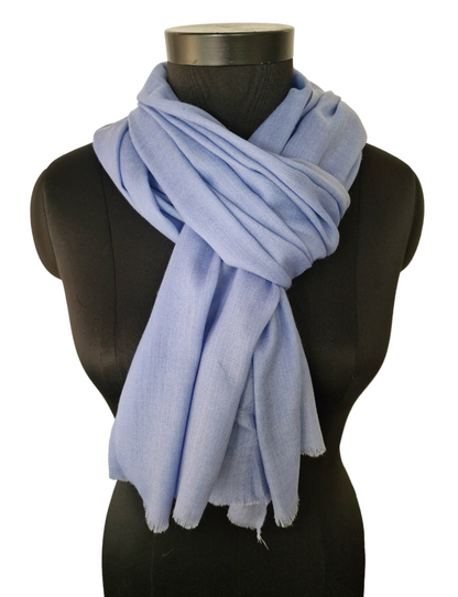 Lyseblått cashmere skjerf (04)