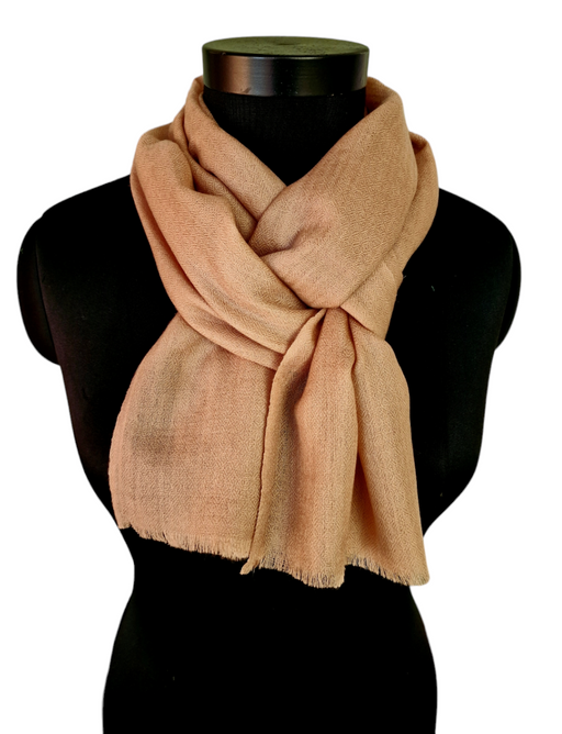 Smalt varm beige skjerf i cashmere (39)