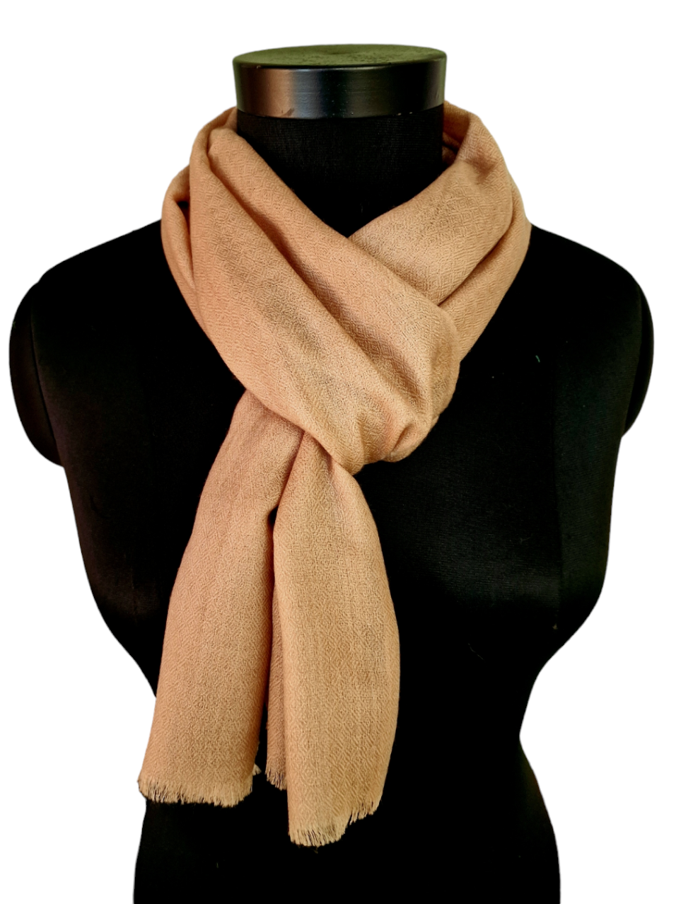 Smalt varm beige skjerf i cashmere (39)