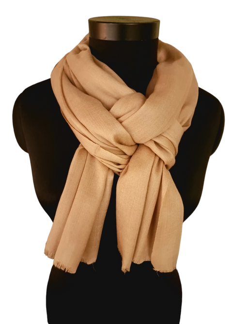 Klassisk beige farget cashmere skjerf (38)