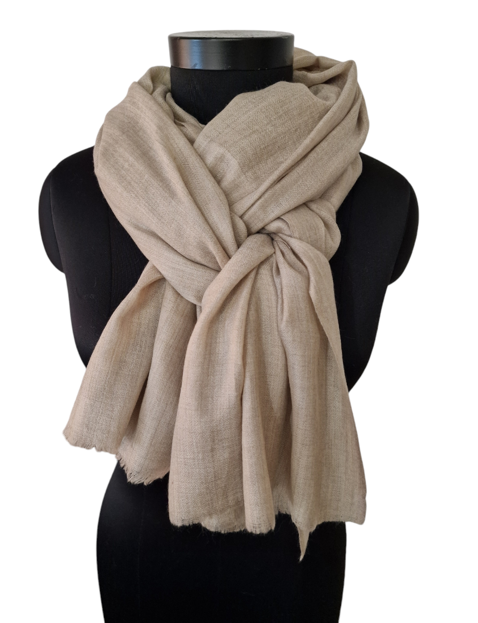 Stort naturfarget pashmina sjal (5)