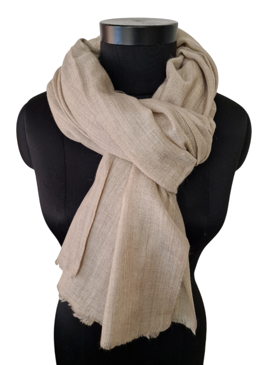 Stort naturfarget pashmina sjal (5)