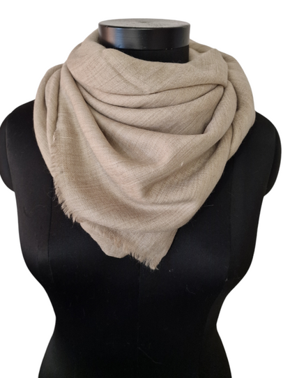 Stort naturfarget pashmina sjal (5)