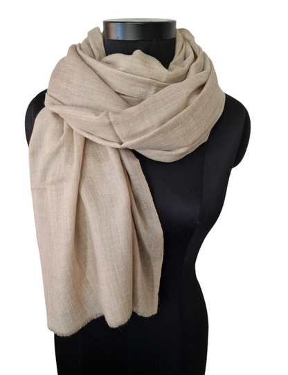 Stort naturfarget pashmina sjal (5)