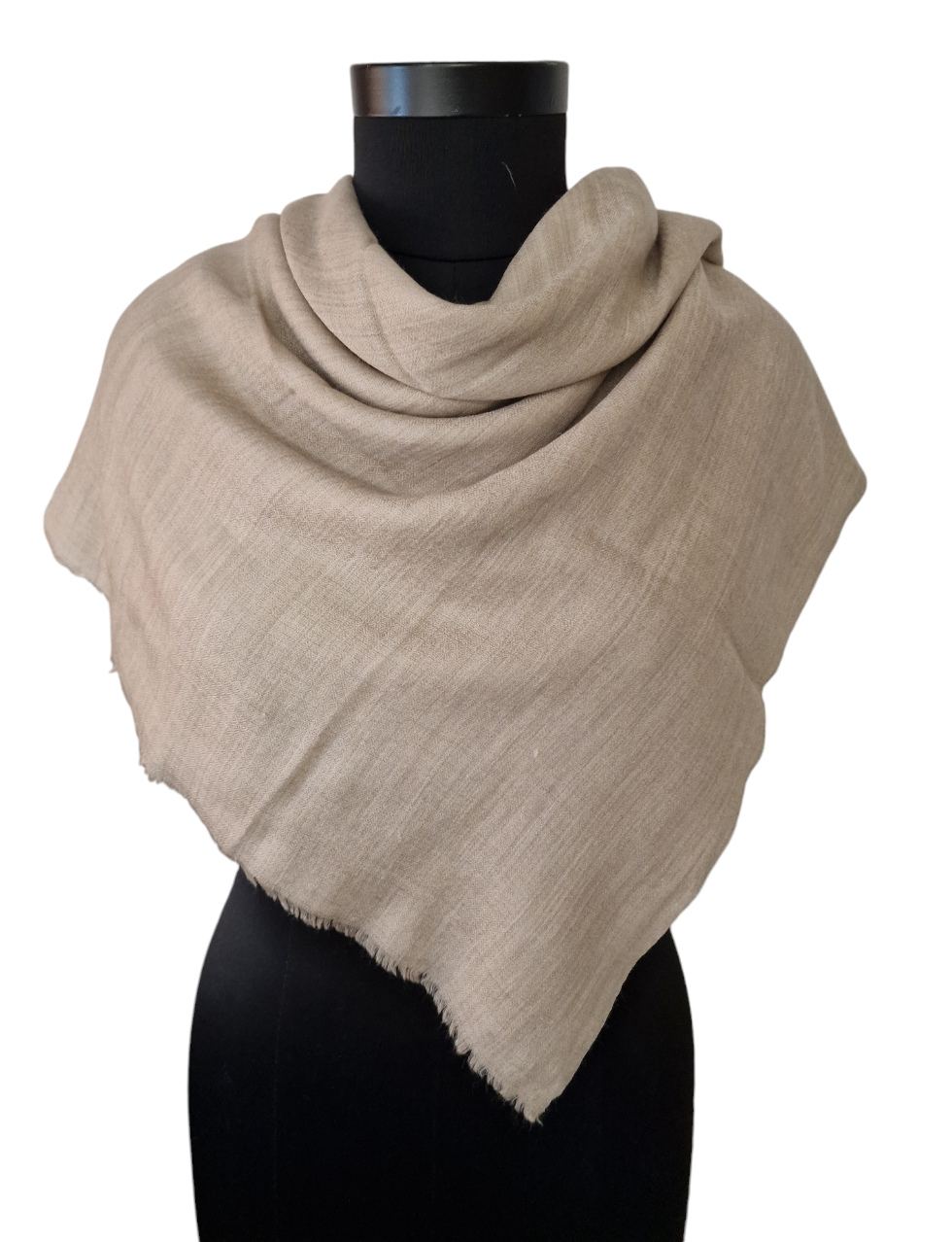 Stort naturfarget pashmina sjal (5)