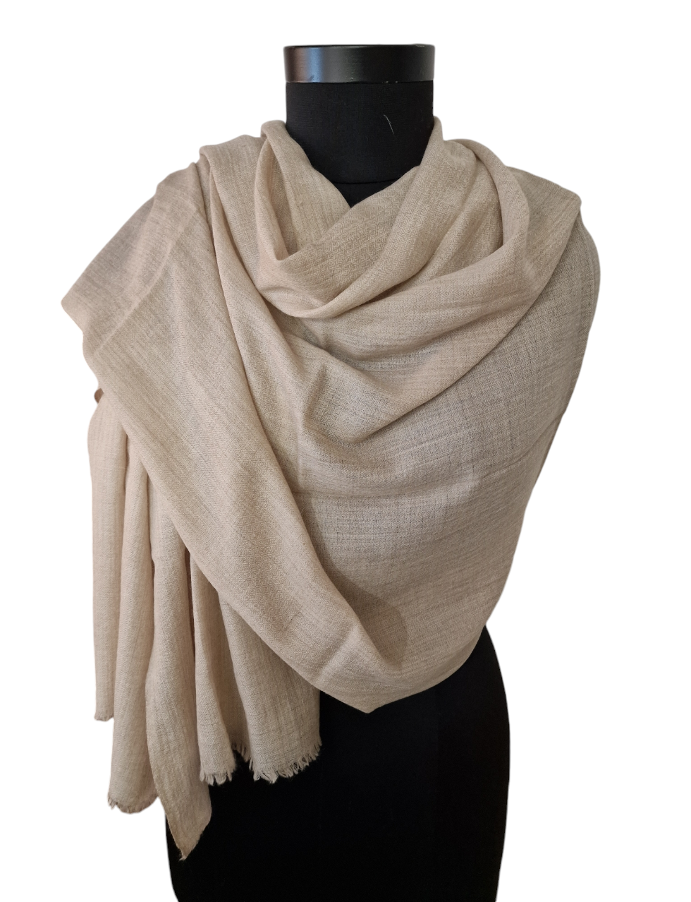 Stort naturfarget pashmina sjal (5)