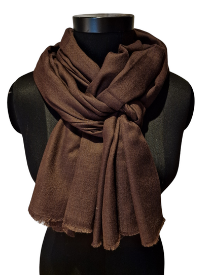 Supermykt mørkebrunt kashmir skjerf (55)