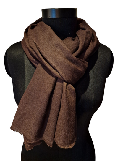 Supermykt mørkebrunt kashmir skjerf (55)