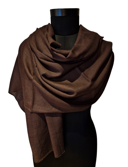 Supermykt mørkebrunt kashmir skjerf (55)