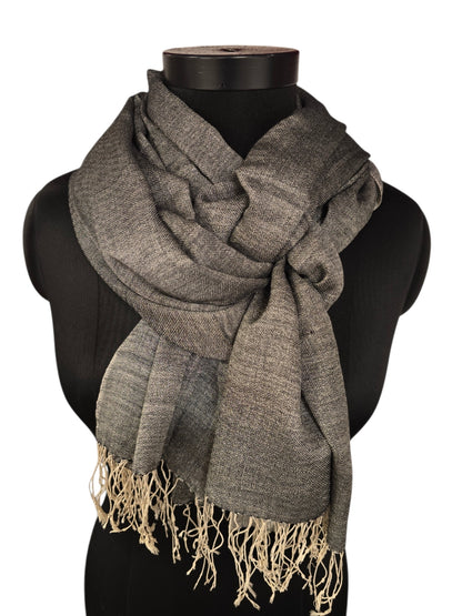 Cashmere - silkeskjerf sort og hvitt (53)