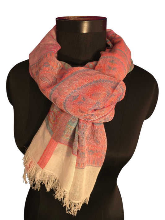 Deilig feminint skjerf i bomull og silke (0158)