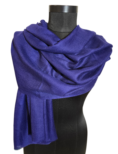 Klassisk blått håndvevet pashmina sjal (4)