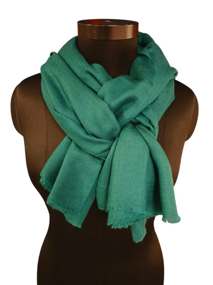 Mørkt sjøgrønt cashmere skjerf (48)