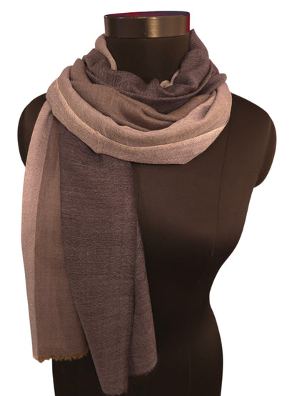 3 farget skjerf i merino og silke (100)