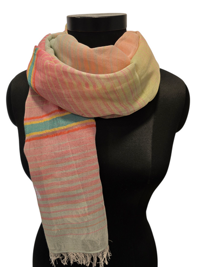 Stripete bomullsskjerf (090)