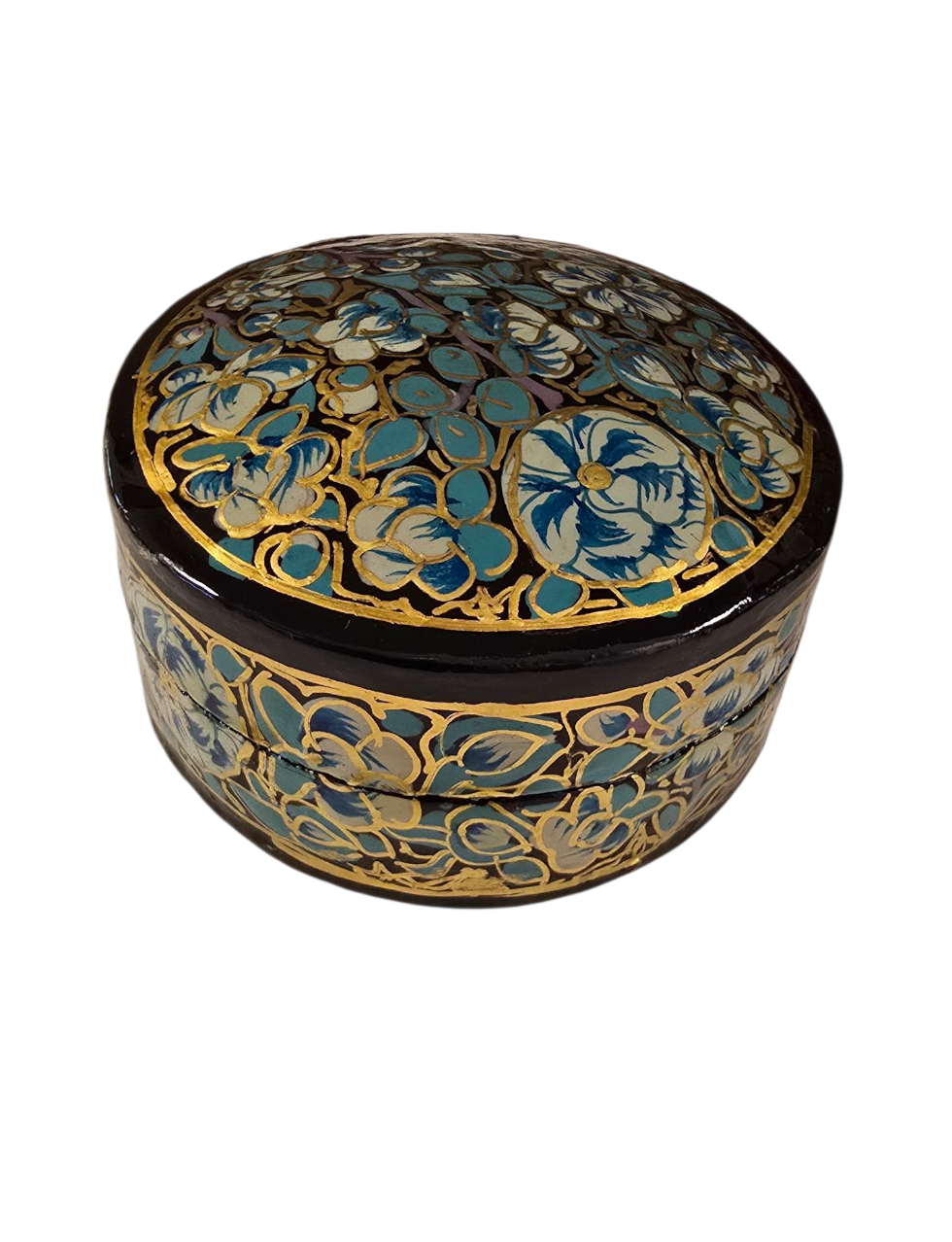 Lite og rundt smykkeskrin med håndmalte blomster (40)