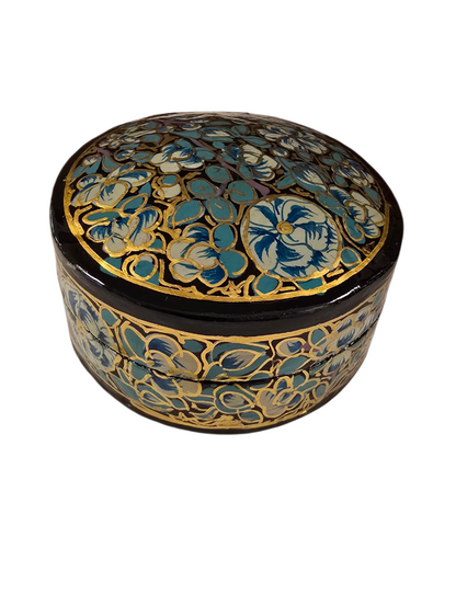 Lite og rundt smykkeskrin med håndmalte blomster (40)