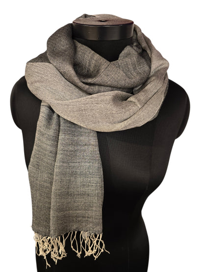 Cashmere - silkeskjerf sort og hvitt (53)