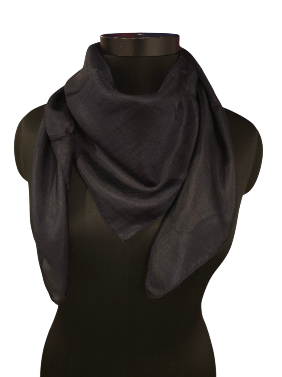 Sort silkeskjerf (90x90cm) i 100% silke (49)