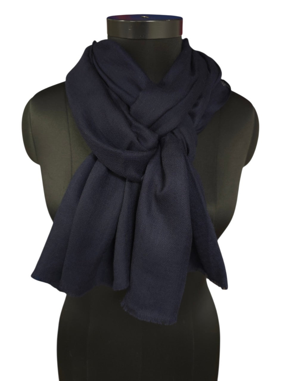 Dyp marineblått cashmere skjerf (62)