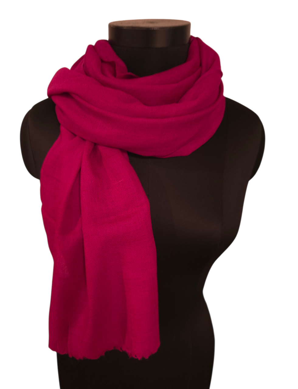 Ekte rosa-fuksia farget skjerf i cashmere ull (60)