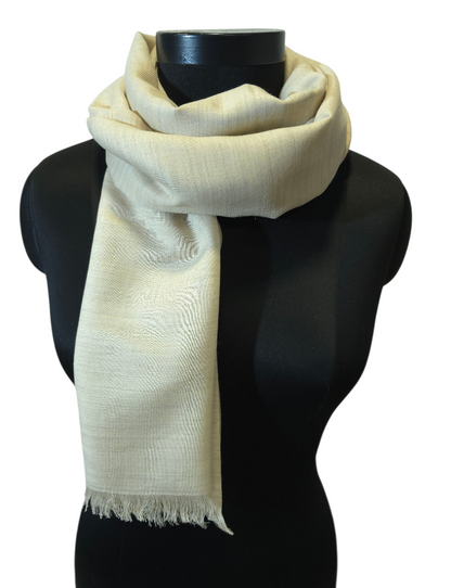 Lyst melert skjerf i merino og bomull (03)