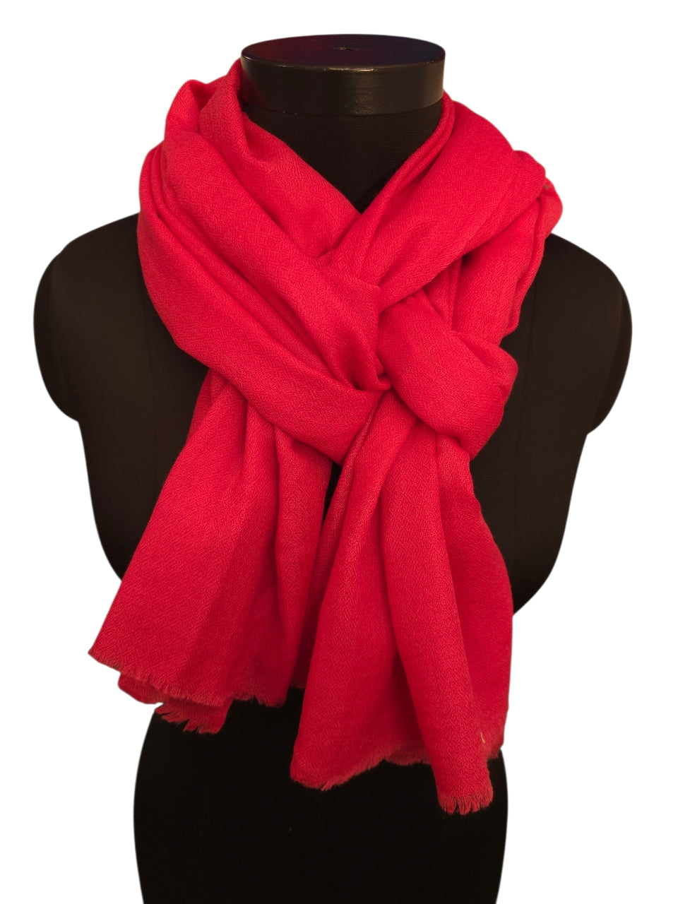 Azalea-farget cashmere skjerf 70x200 cm (02)
