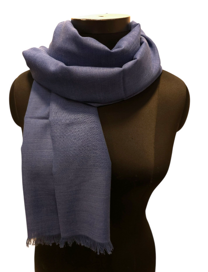 Nederlandsk-blått skjerf i merino og bomull (01)