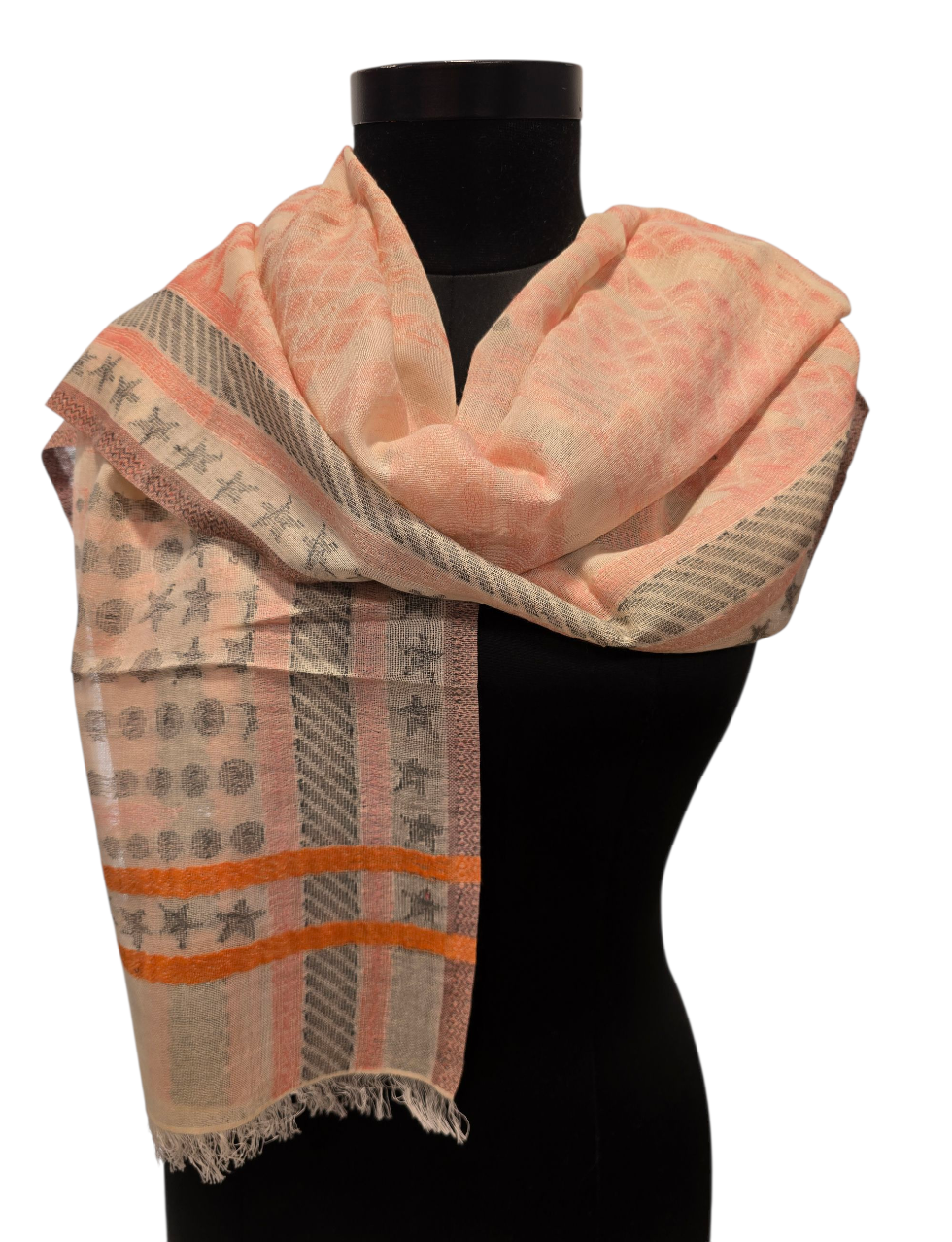 Flott bomullsskjerf i lette farger (084)