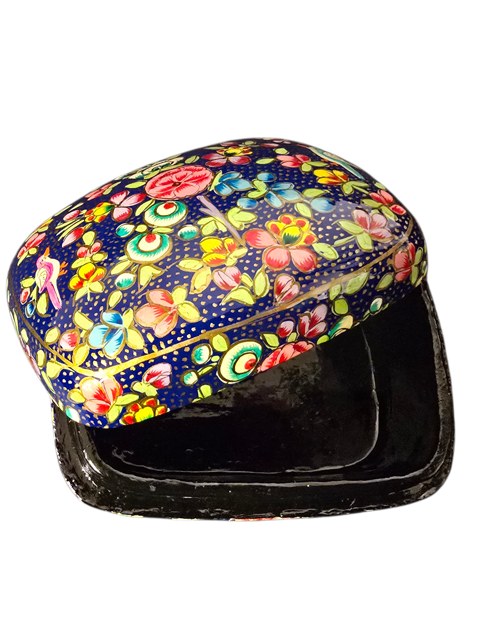 Dekorert blått smykkeskrin (4)