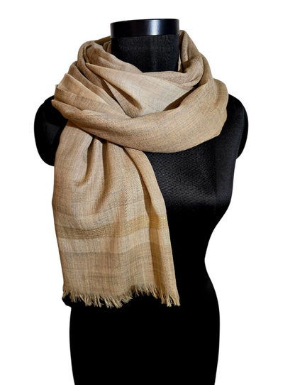 Beige og gråaktig skjerf i ren ull (83)