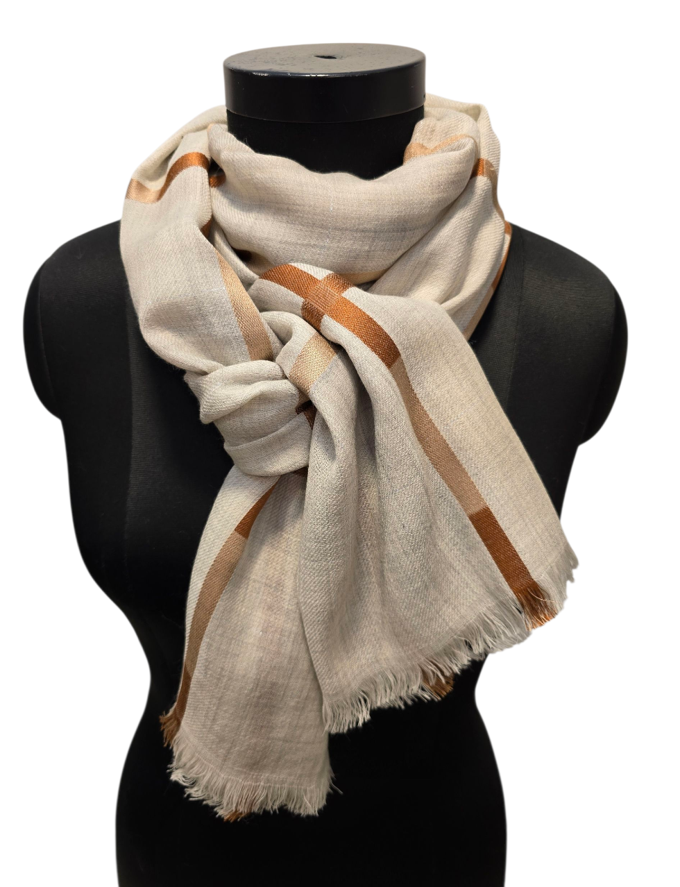 Gråmelert skjerf i ren ull (74)