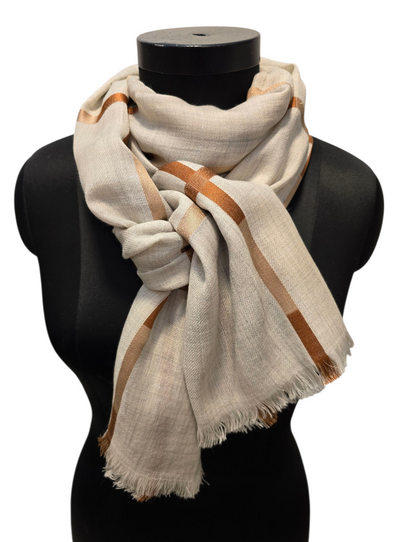 Gråmelert skjerf i ren ull (74)