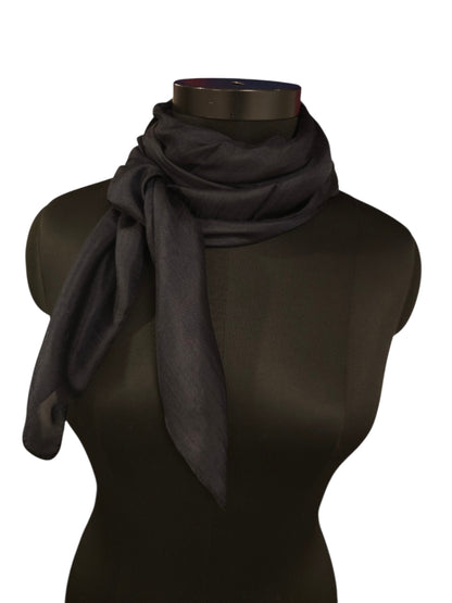 Sort silkeskjerf (90x90cm) i 100% silke (49)