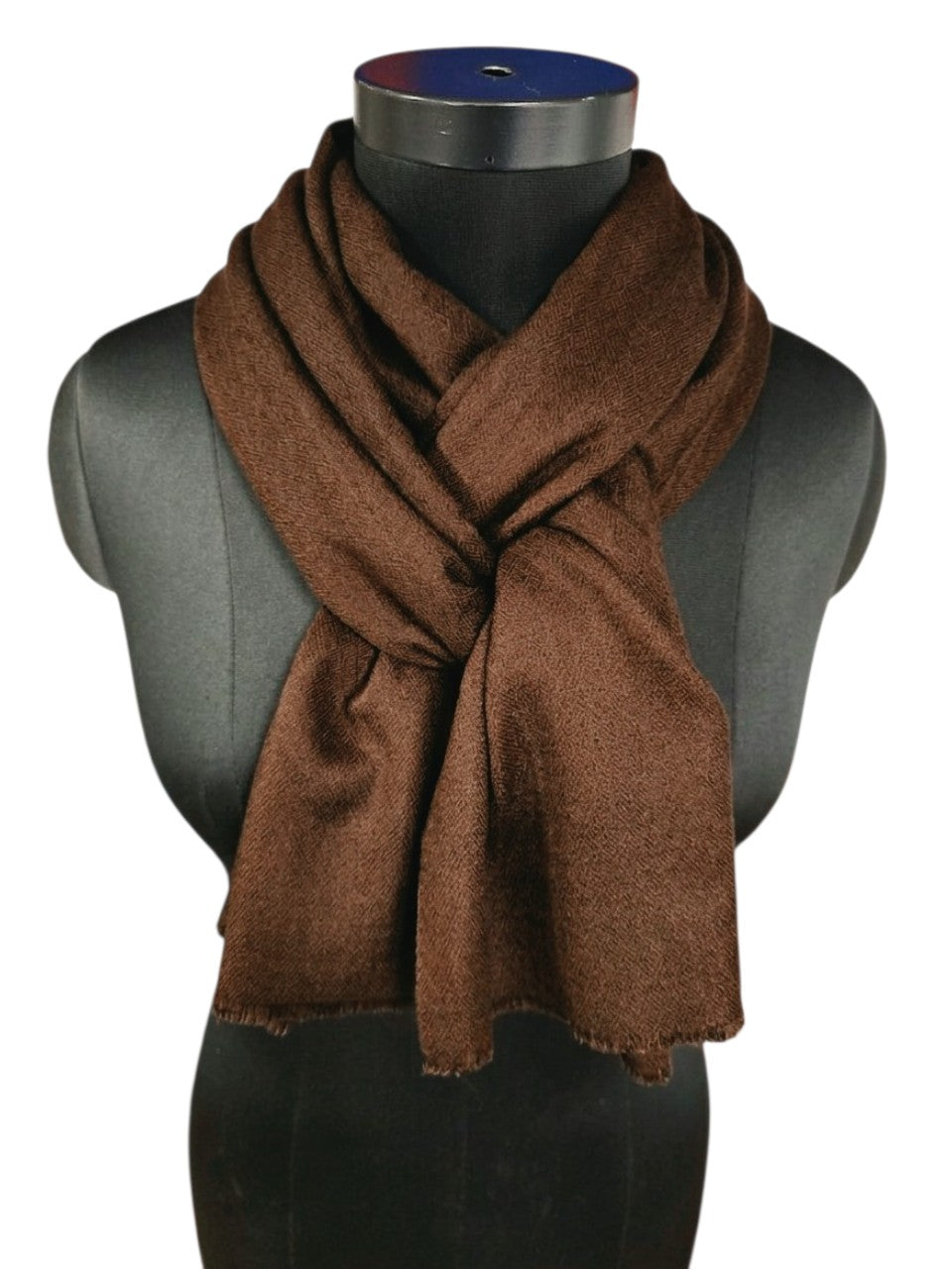 Cappuccino brunt cashmere skjerf (63)