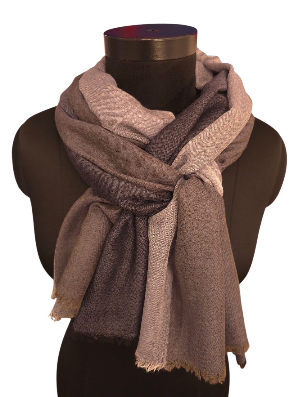 3 farget skjerf i merino og silke (100)