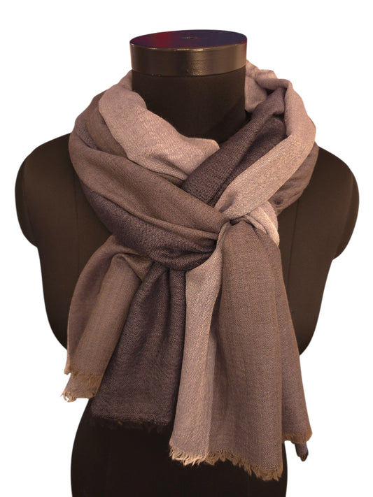 3 farget skjerf i merino og silke (100)