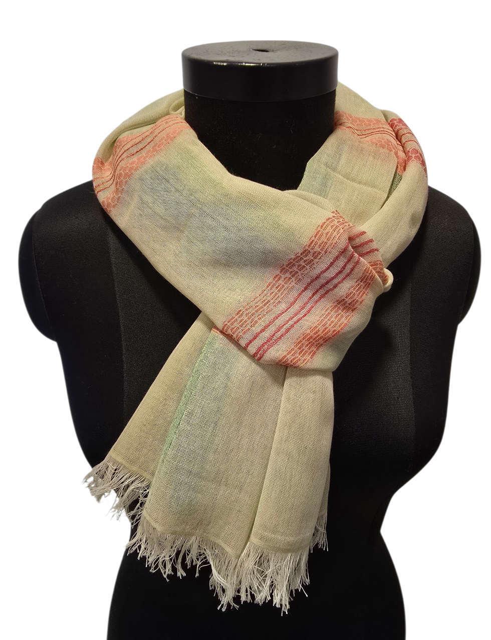 Mintaktig skjerf i ren bomull (142)