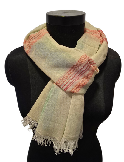 Mintaktig skjerf i ren bomull (142)