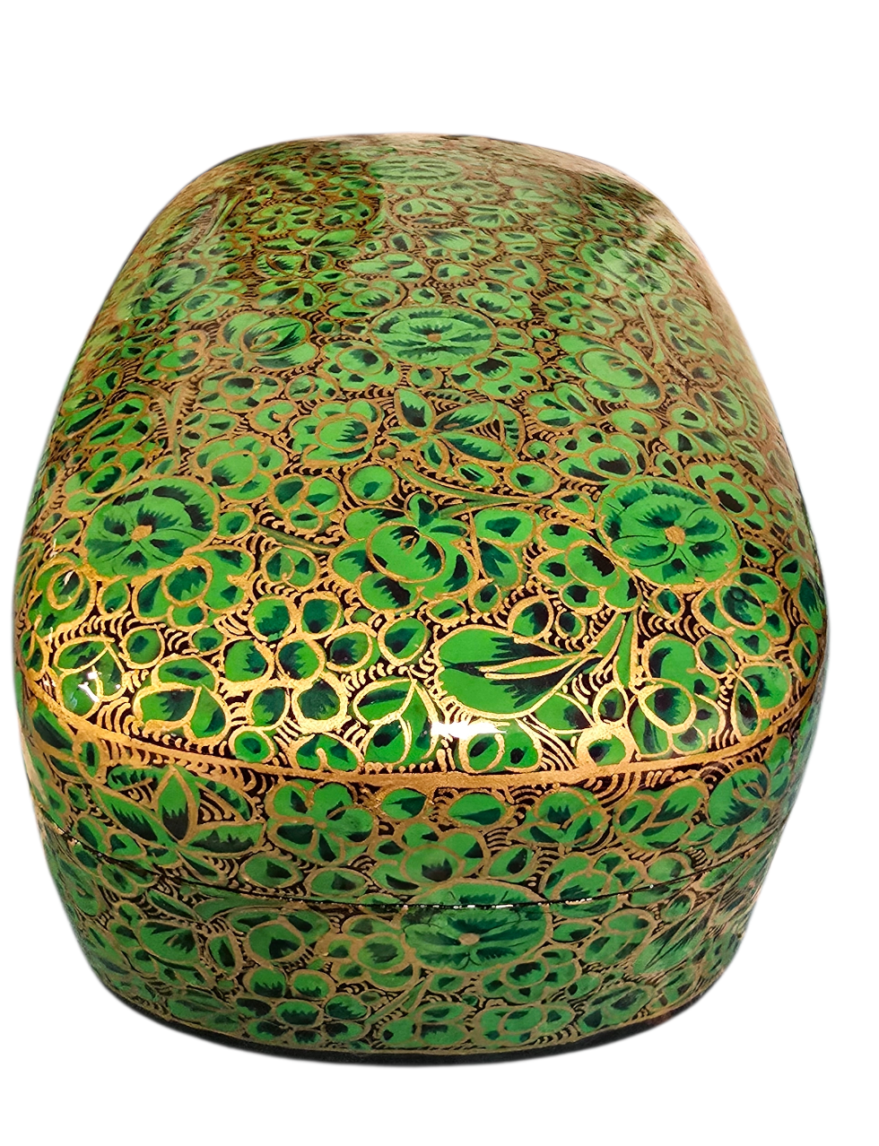 Vakkert skrin med grønne blomster og gyllen dekor (49)