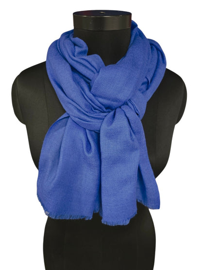 Vakkert blått cashmere skjerf (47)