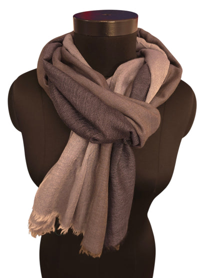 3 farget skjerf i merino og silke (100)