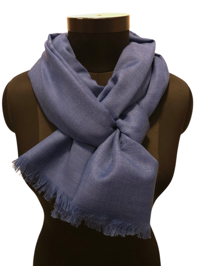 Nederlandsk-blått skjerf i merino og bomull (01)