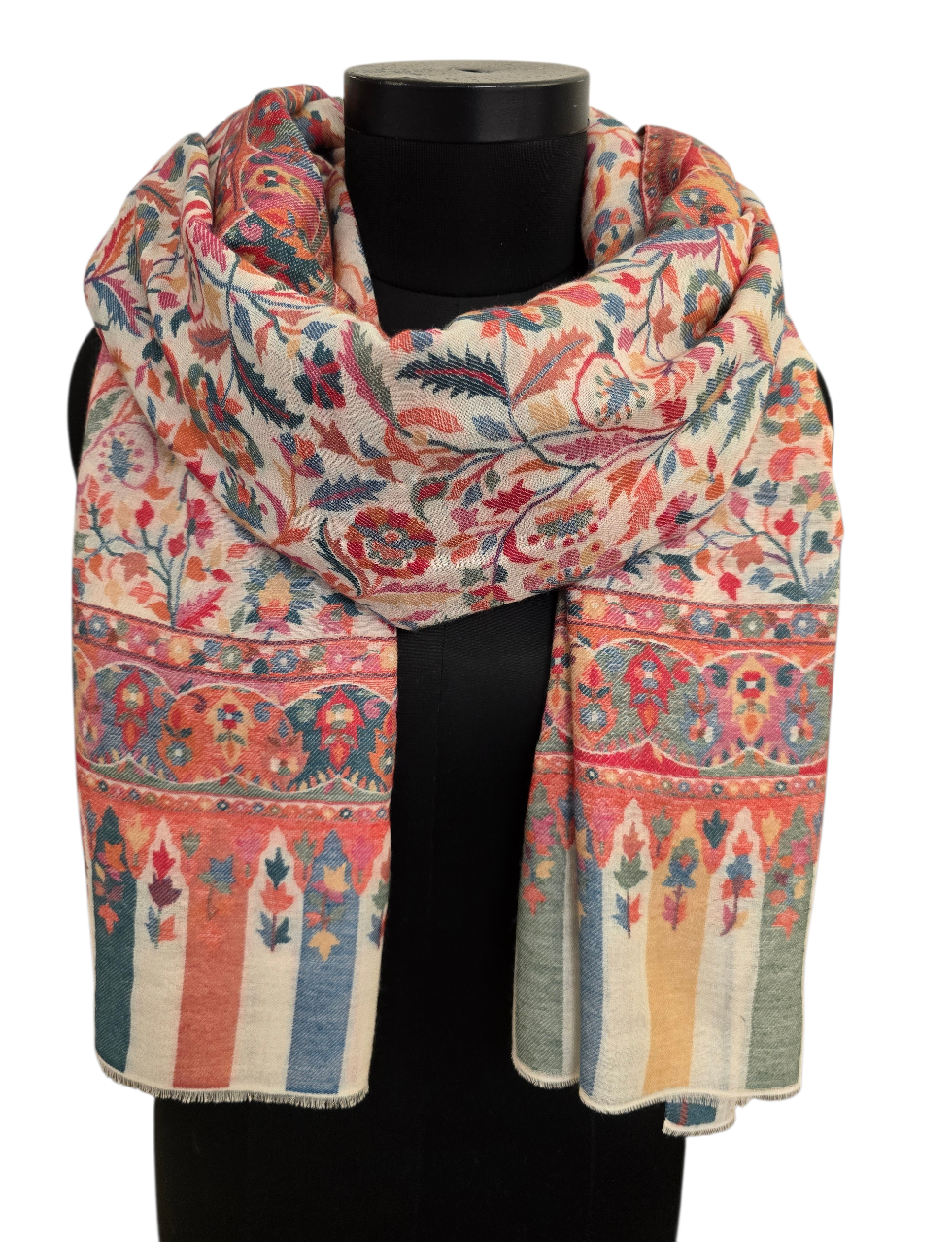 Flott mønstervevet sjal i cashmere og merino (39)