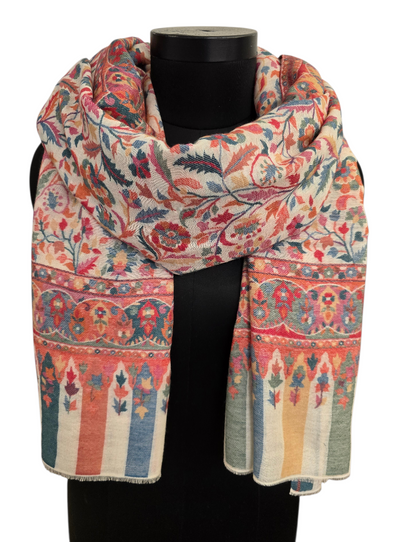 Flott mønstervevet sjal i cashmere og merino (39)